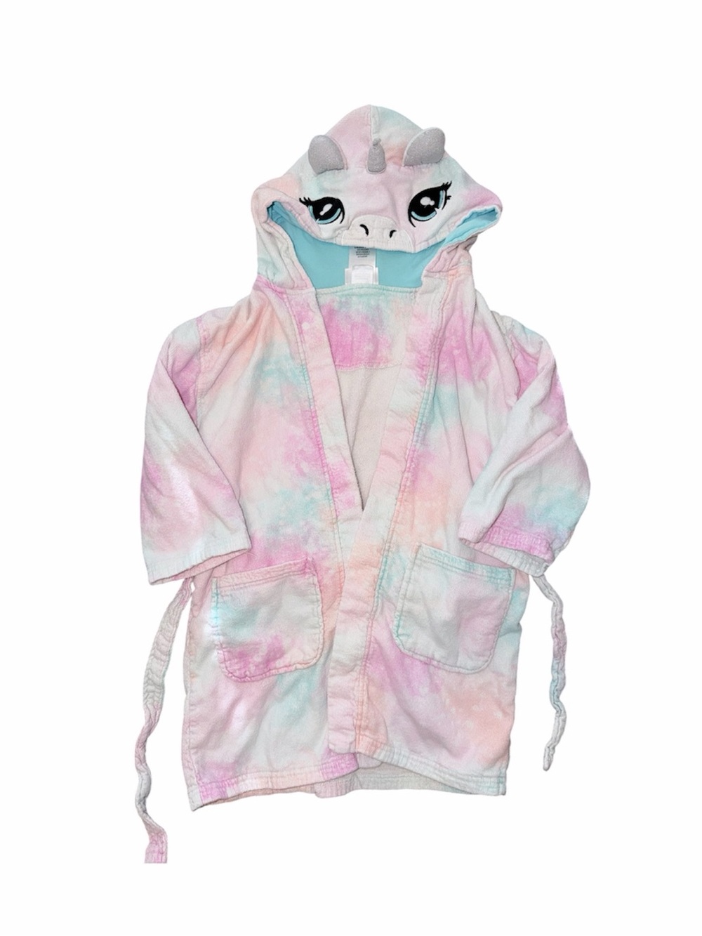 Saint Eve Girls Unicorn Tie Dye Hooded Swim Cover Up Robe Size 7/8